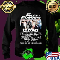 Fast And Furious 20 Years 2001 2021 Thank You For The Memories Signature Shirt Sweater