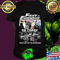 Fast And Furious 20 Years 2001 2021 Thank You For The Memories Signature Shirt