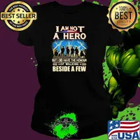 I Am Not A Hero But I Did Have The Honour Of Walking Beside A Few Veterans American Flag Shirt Ladies tee