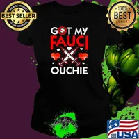 I Got My Fauci Ouchie Heartbeat With Vaccine Ladies tee