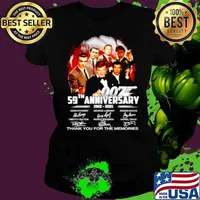 James Bond 007 59th Anniversary 1962 2021 signature thank you for the memories Ladies tee