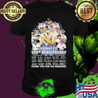 New York Yankees 120th Anniversary 1901 2021 Thank You For The Memories Signature Shirt