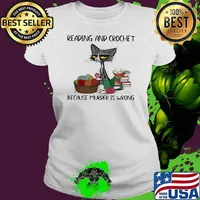 Reading And Crochet Because Murder Is Wrong Old Cat Shirt Ladies tee