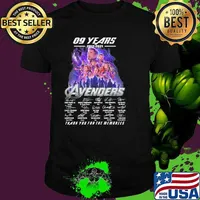 09 Years 2012 2021 Avengers Thank You For The Memories Signature Shirt