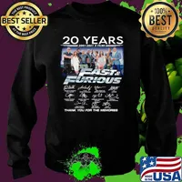 20 Years Of Fast And Furious 2001 2021 9 Films Thank You For The Memories Signatures Sweater