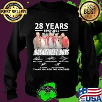 28 years 1993 2021 backstreet boys thank you for the memories signature Sweater
