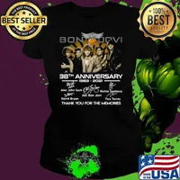 38th Anniversary 1983 2021 Of The Bon Jovi Signatures Thank You For The Memories Ladies tee