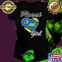 46 Valentino Rossi Girl Diamond Heart Shirt Ladies tee