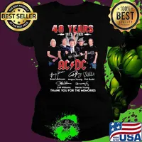 48 Years 1973 2021 Ac Dc Thank You For The Memories Signature Shirt Ladies tee