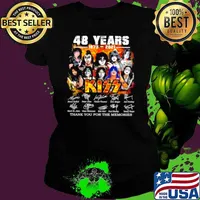 48 Years 1973 2021 Kiss Thank You For The Memories Signatures Shirt Ladies tee