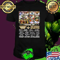 55 Years Of The Greatest Nfl Teams New Orleans Saints Thank You For The Memories Signature Shirt