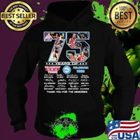 75 Years Of The Createst Teams Philadelphia 76ers Thank You For The Memories Shirt Hoodie