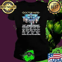 Doctor Who 58th Anniversary 1963 2021 Thank You For The Memories Signature Shirt Ladies tee