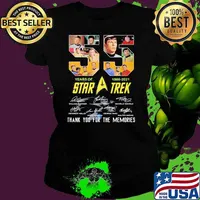 55 Years 1966 2021 Star Trek Wars Thank You For The Memories Signature Shirt Ladies tee