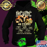 AC Dc 48 years 1973 2021 thank you for the memories signature Hoodie