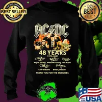 AC Dc 48 years 1973 2021 thank you for the memories signature Sweater