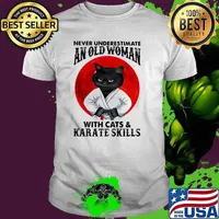 Never Underestimate An Old Woman With Cats And Karate Skills Moonblood Shirt Unisex