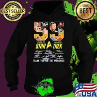 55 Years 1966 2021 Star Trek Wars Thank You For The Memories Signature Shirt Hoodie