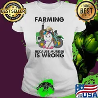 Farming Because Murder Is Wrong Unicorn Shirt Ladies tee