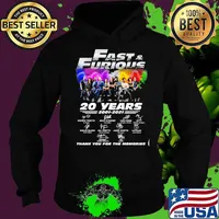 Fast And Furious 20 Years 2001 2021 Thank You For The Memories Signature Shirt Hoodie