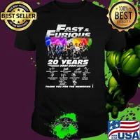 Fast And Furious 20 Years 2001 2021 Thank You For The Memories Signature Shirt