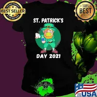 Flossing Leprechaun Wearing Mask Funny St Patrick’s Day 2021 Shirt Ladies tee