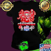 Georgia Bulldogs Team Football Players 2021 Chick Fil A Peach Bowl Champions 24 21 Cincinnati Ladies tee