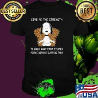 Give Me The Strength To Walk Away From Stupid People Without Slapping Them Yoga Snoopy Shirt