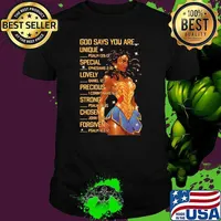 God Says You Are Unique Special Lovely Precious Chosen And Forgiven Wonder Woman Shirt