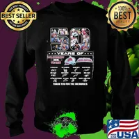 Hot 50 Years Of Colorado Avalanche The Greatest NHL Teams Thank You For The Memories Signatures Shirt Sweater