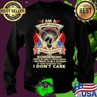 I Am A Grumpy Veteran I’m Allergic To Stupidity I Break Out In Sarcasm I Don’t Care American Flag Shirt Sweater