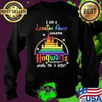 I Am A Lesbian Auny Unless Hogwarts Sends Me A Letter Rainbow Disney Shirt Sweater