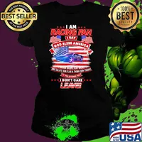 I Am Racing Fan I Say God Bless America I Drink Beer Eat Meat And Salute Our Flags Thank Our Troops I Don’t Care Leave American Flag Purple Car Shirt Ladies tee