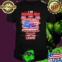 I Am Racing Fan I Say God Bless America I Drink Beer Eat Meat And Salute Our Flags Thank Our Troops I Don’t Care Leave American Flag Purple Car Shirt