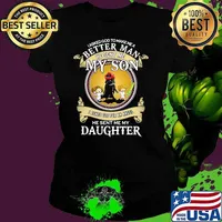 I Asked God To Make A Better Man He Sent Me My Son I Asked God For An Angel He Sent Me My Daughter Star Wars Shirt Ladies tee