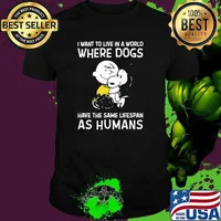 I Want To Live In A World Where Dogs Have The Same Lifespan As Humans Charlie And Snoopy Shirt