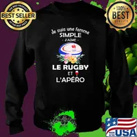 Je Suis Une Femme Simple Le Rugby Et L’apero Wine Flower Shirt Sweater