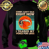 Sorry I can’t talk right now I traded my voice for legs mermaid moonblood vinatge Sweater