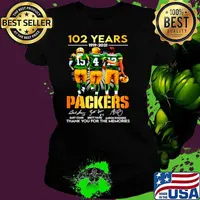 Starr Favre Rodgers 102 Years 1919 2021 Green Bay Packers signatures Ladies tee