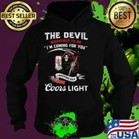 The Devil Whispered To Me I’m Coming For You Bring Coors Light Skull Shirt Hoodie