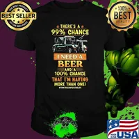 There’s a 99 percent chance I need a beer and a 100 percent that I’m having more than one shirt