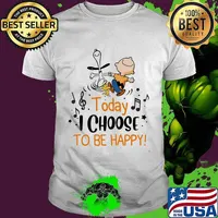 Today I Choose To Be Happy Snoopy Woodstock Charlie Music Shirt