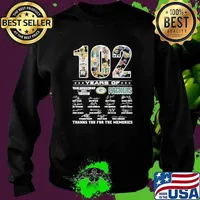 102 Years Of The Greatest Teams Pacckers Thanks For The Memories Signature Shirt Sweater
