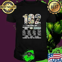 102 Years Of The Greatest Teams Pacckers Thanks For The Memories Signature Shirt