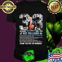 33 Seasons 1988 2021 Roy Williams Thank You For The Memories Signature Shirt