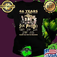 46 Years 1975 2021 Sex Pistols Thank You For The Memories Signature Shirt Ladies tee