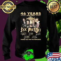 46 Years 1975 2021 Sex Pistols Thank You For The Memories Signature Shirt Sweater