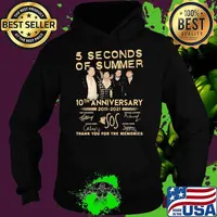 5 Seconds Of Summer 10th Anniversary 2011 2021 Sos Thank You For The Memories Signature Shirt Hoodie