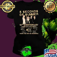 5 Seconds Of Summer 10th Anniversary 2011 2021 Sos Thank You For The Memories Signature Shirt Ladies tee