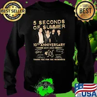 5 Seconds Of Summer 10th Anniversary 2011 2021 Sos Thank You For The Memories Signature Shirt Sweater